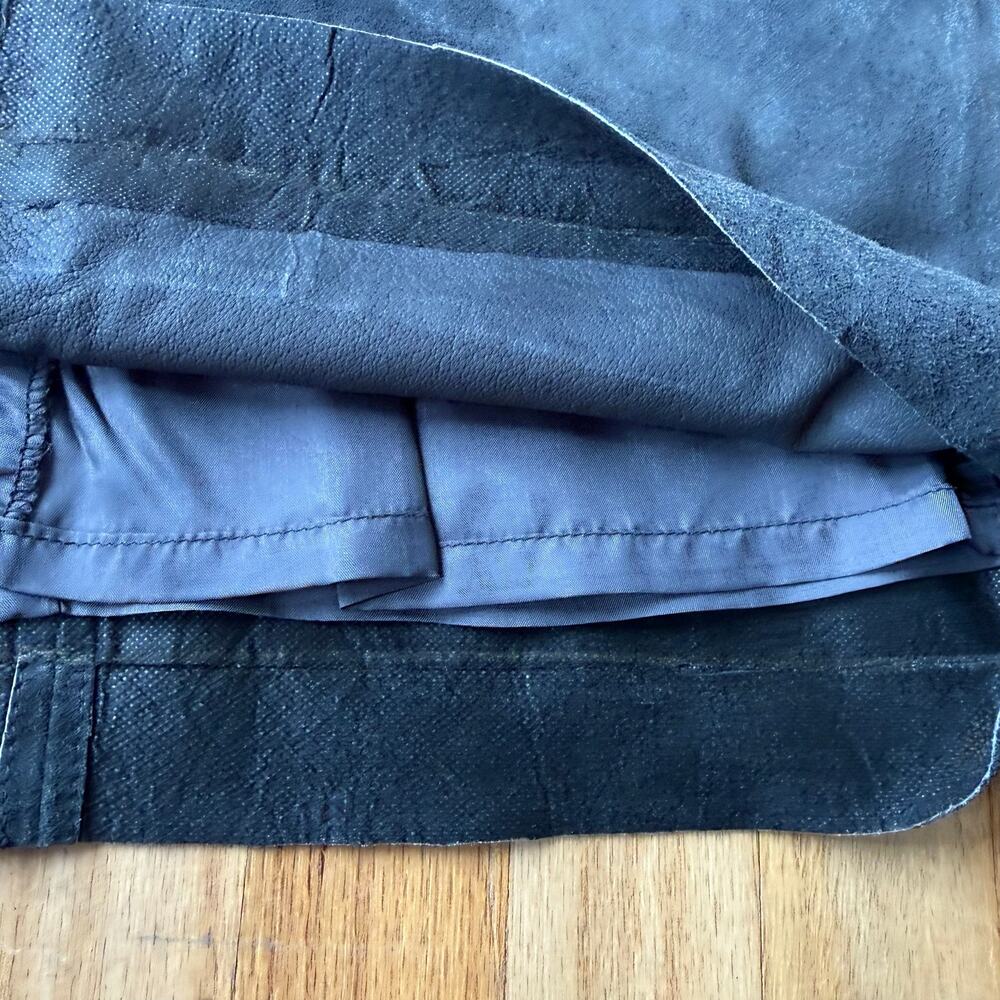 Sigrid Olsen Gray Suede Leather A-Line Skirt Sz 8 Petite 90s Y2K Minimal Classic - Picture 5 of 11